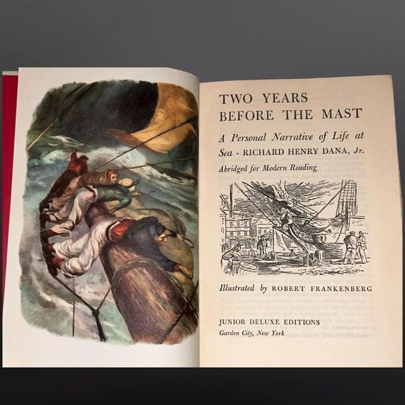 Vintage 1959 Two Years Before The Mast Junior Deluxe Editions Hard Cover Book - Picture 3 of 5